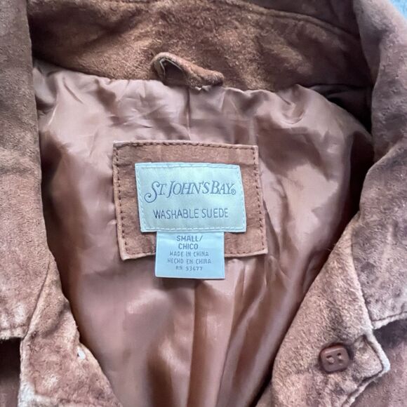 Vintage St Johns Bay Suede Leather Jacket Women’s Size S Washable - Picture 2 of 4